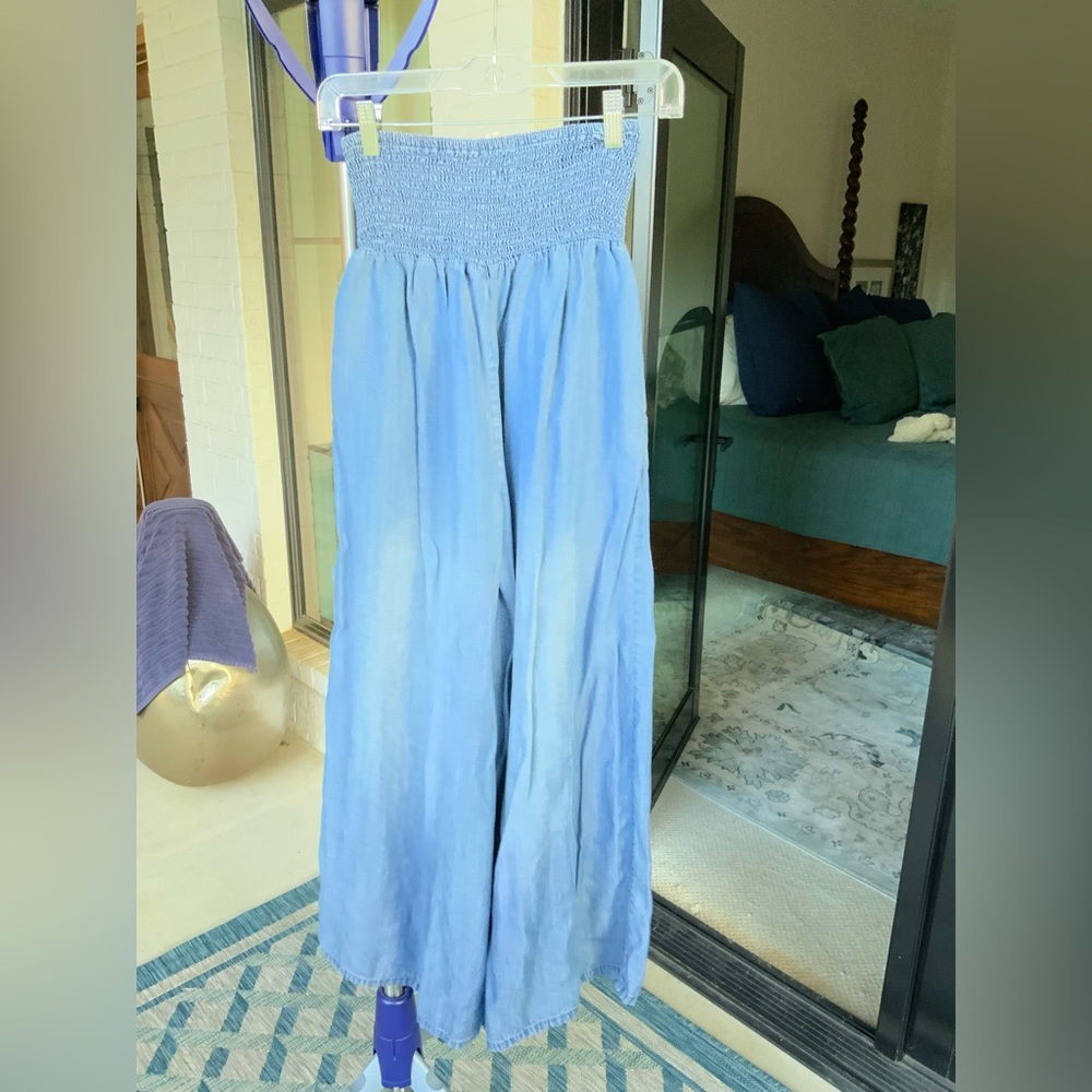 Oli & Hali Denim Blue Smocked wide leg Pants